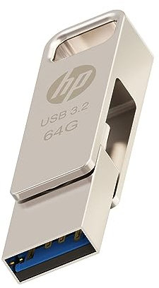 HP 64GB x206c Unità flash OTG 3.2 Tipo-C/Tipo-A in metallo