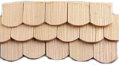 Miniaturenbau-Lewen 100 St Schindel aus Fichtenholz abgerundet. Zum Krippenbau, Puppenstuben. 30x22 mm.
