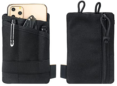 Pocket Organizer Tool För Män, Mini Wallet Key Pen Organizer, EDC Pocket Organizer, Knivfodral, EDC Pouch, Ficklampsförvaringspaket(Svart)