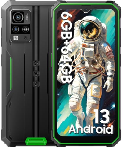 Blackview BV4800 (6GB+64GB/1TB) Outdoor Handy 5180mAh, 6.56 Android 13 Baustellenhandy, 13MP+5MP, Outdoor Smartphone Ohne Vertrag Günstig Dual SIM, NFC/Fingerabdruck/IP68&IP69K/GPS - 2 Jahre Garantie