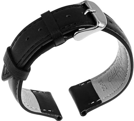 Styquenzer Uhrenarmband 20mm Leder Schwarz Uhrenarmbänder für Herren PU Watch Strap Klassiker Armband für Uhr Ersatz Lederarmband Uhr Uhrband mit Edelstahl Schnalle 20mm Armband für Männer und Frauen