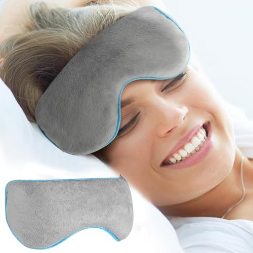 AOOWU Maschera Contorno Riscaldante, Calda Morbida Maschera per Gli Occhi Riscaldata, 2-In-1 Maschera Perle di Silicone Occhi con Cinturino Regolabile, per Occhi Secchi, Blefarite, Occhi Stanchi