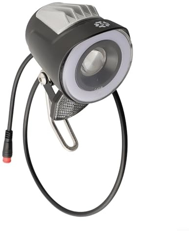 Faro de bicicleta eléctrica, faro LED impermeable para bicicleta, luz delantera de 2 pines 6-48 V para ciclismo eléctrico y scooters