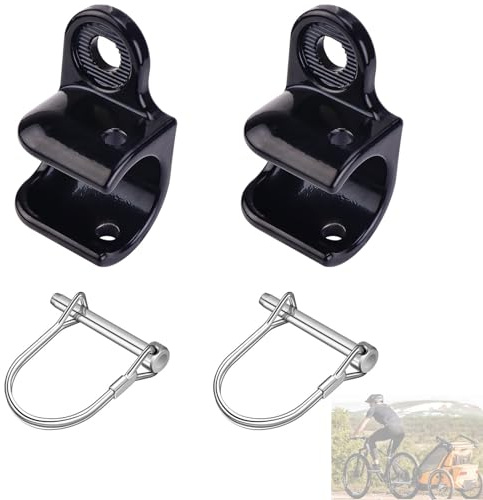 Enganche para remolque de bicicleta, 2 piezas enganche para remolque de bicicleta, con pasador de seguridad, para remolque para perros, remolque de bicicleta, remolque de carga