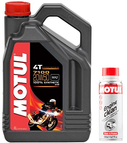 Motul Duo Olio Moto 7100 4T 20W-50, 4 Litri + Engine Clean 200ml