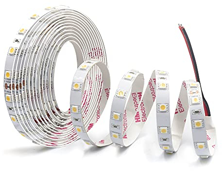 Arotelicht 24V Striscia LED 5m 5050SMD bianco caldo 3000K, Nastri LED senza adattatori IP20 300 strisce LED Luci nastro fai-da-te dimmerabili per la decorazione d'interni