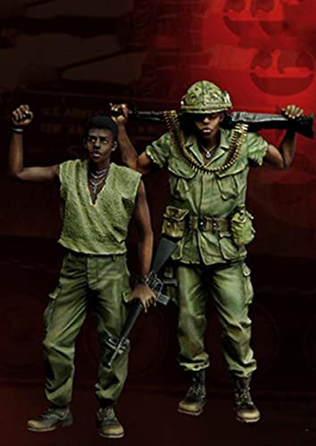 Risjc 1:35 Vietnamkrieg US Army Resin Soldatenmodell (2 Personen) unbemalt und unmontiert Miniaturmodellbausatz/R51589