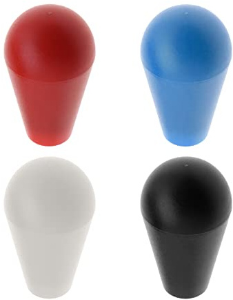 ECSiNG 4PCS Ellipse Oval Joystick Head Rocker Ball Top Handle for M5 Screw Joystick Arcade Game DIY Replacement Parts Joystick Accessories Black Red White Blue