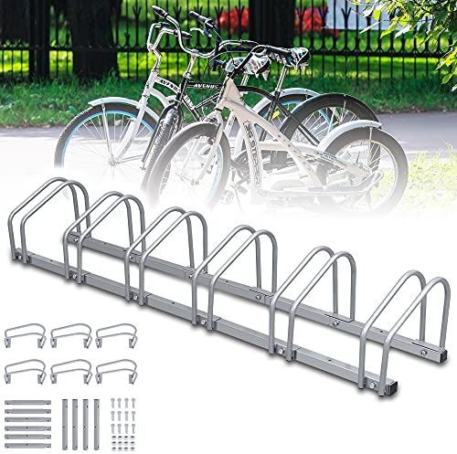 Randaco Soporte para 5 Bicicletas Ancho Neumáticos 35-55 mm - Montaje Pared/Suelo, Ahorra Espacio, Galvanizado