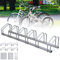 Randaco Râtelier Range vélo, Support de vélo pour 5 vélos, largeur de pneu de 35 à 55 mm, support multiple, support de sol, montage mural peu encombrant, galvanisé