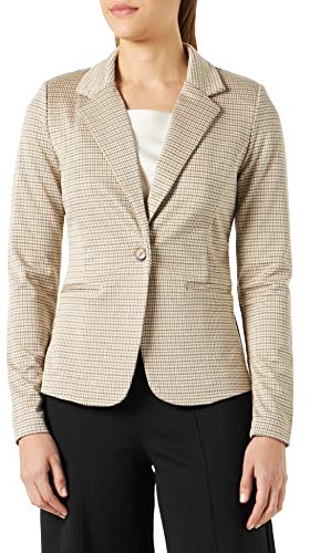 ICHI IHKATE Damen Blazer Kurzblazer Jacke mit Stretch und Reverskragen, Größe:L, Farbe:Sandshell (130907)