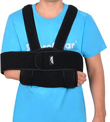 supregear Reggibraccio Tutore, Immobilizzatore Spalla, Regolabile Fascia Braccio Rotto Per Polso Rotto, Gomito, Braccio, Spalla Lussata, Large - Nero