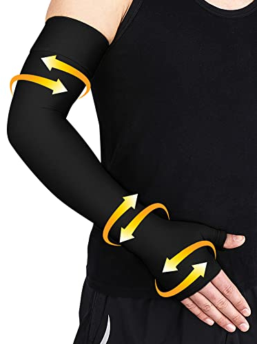 Beister Lymphödem Medizinische Kompression Arm Sleeve Damen & Herren (1 Stück), 20-30 mmHg Kompressionsärmel,Handfläche & Handgelenk & Arm Supports,Ellenbogenbandage,Armbandage für Arthritis,Tennisarm