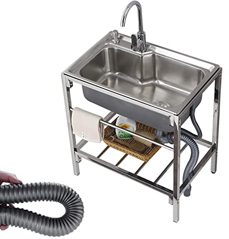 RIFWOVE Spültisch Garten, Kitchen Sink, Komplettspüle, Geräuscharm, Große Tiefe, Schön, Geeignet for Küche, Bad, Abstellraum, Studio, Café, Westliches Restaurant, Bar