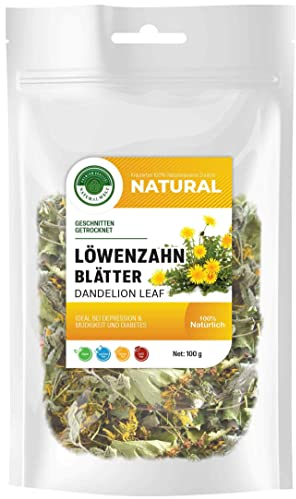 Natural Welt Löwenzahntee 100 g I Löwenzahnblätter-Tee getrocknet und geschnitten I hochwertige Löwenzahnblätter ohne Zusatzstoffe