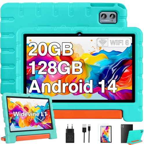 ZIOVO Tablette 10 Pouces Android 15 Tablettes, 30Go RAM+64Go ROM (TF 2To),5G WiFi Tablette,Gemini AI,Octa-Core 2.0 GHz/Widevine L1/Face ID/Contrôle Parental/6000 mAh/BT 5.0,Tablettes avec EVA Cas-Vert