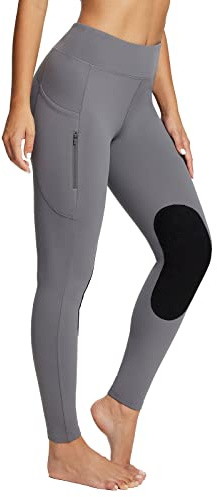 baleaf Legging d'équitation doublé en Polaire pour Femme résistant à l'eau avec Poches zippées, Gris foncé, XXL
