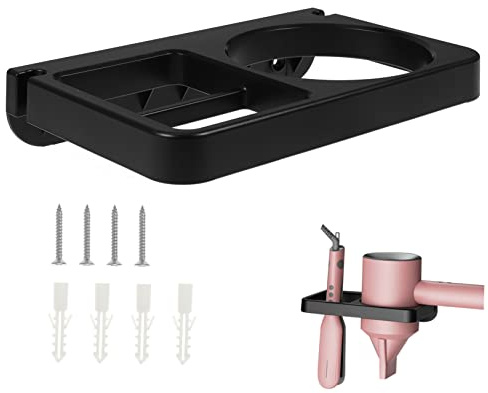 FRCOLOR porta asciugacapelli Copri Scarico Vasca Da Bagno per asciugacapelli portaphon hairdryer holder organizzatore di apparecchi per ripiano per asciugacapelli AbS