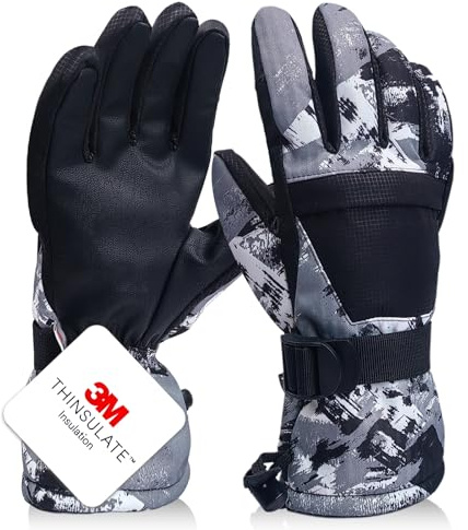 Guanti da Sci,Guanti da Sci Invernali Impermeabili,Guanti Invernali Termici Protettivi,Guanti Uomo e Donna,Guanti Caldi Termici Antiscivolo Invernali Antiscivolo per Sci Snowboard, Ciclismo (M)
