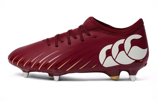 Canterbury CCC Speed Falcon Soft Ground Team - Scarpe da rugby unisex, Dahlia rossa., 49.5 EU