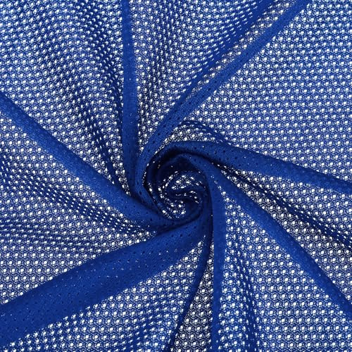 PATIKIL 62 Inch Wide Mesh Fabric Slightly Stretchy, Polyester Micro Mesh Jersey Fabric for Sewing Backpack Pocket and Straps, Netting Clothes, Shopping Bags, Indigo 1 Yard
