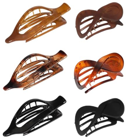 Teksome Clip de garra plana para mujeres, clips de cabello plano - Horizontal Non-slip Hairpin Barrette | Accesorios de ropa de cabeza, cómodas grietas para mujeres, novia, madre, esposa