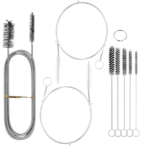 8 Pcs Desatascador Tuberias Profesional, Cepillo de Limpieza Espiral, Desatascador de Tuberías Manual, Limpiador Desague Ducha para Limpieza de Tuberías WC Desagüe Limpia Tuberias Cocina Baño