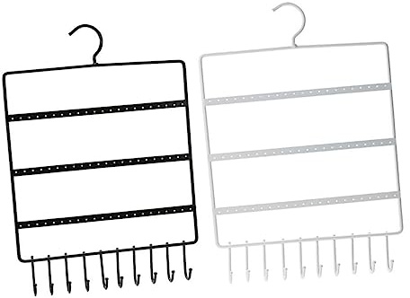 Mipcase Soporte Colgante Metálico para Pendientes de Organizador Mural Blanco para Joyería Exhibidor Compacto y Resistente para Aretes Pequeños y Medianos