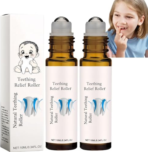 Vela/ria - Rullo per dentizione, 2 pezzi, rullo delicato per dentizione Re/LIEF, polvere per dentizione, gel per dentizione, rullo per dentizione, rullo per dentizione con delicato effetto gel per