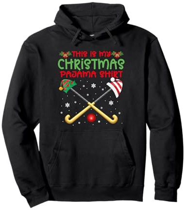 Questo è Il Mio Pigiama Natalizio da Hockey su Prato Santa Elf Felpa con Cappuccio