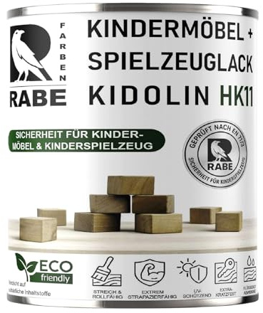RABE Lack Kindermöbel Kidolin HK11 Matt Kinderspielzeug EN71/3 Klarlack Kindersicher speichelecht Lack für Kinderspielzeug (1, Transparent, 500ml.)
