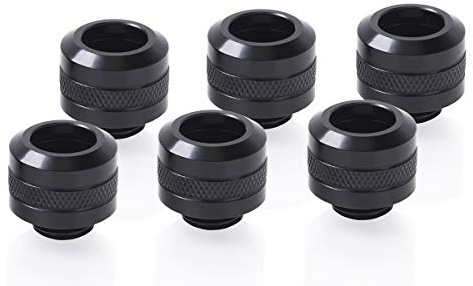 Alphacool 17475 istapp PRO 13 mm HardTube Fitting G1/4 – Deep Black Sixpack