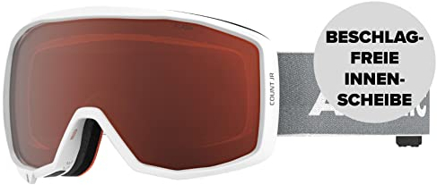 ATOMIC COUNT JR ORANGE Skibrille für Kinder - Weiß / Hellgrau - Komfortabler Live Fit Rahmen - Bessere Sicht bei allen Bedingungen - Over The Glasses-kompatibel für Brillenträger