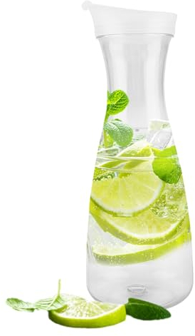 Carafe à eau en acrylique, Carafe à vin transparente avec couvercle pour usage domestique (600ml) (1000ml)