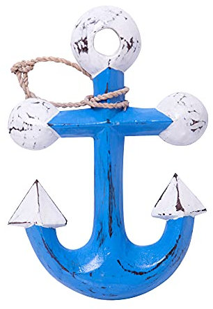 Orient Express - Ancla de madera, decoración de pared, colgante de madera, decoración marítima, amuleto de la suerte, varios tamaños, producto hecho a mano