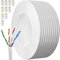 Lan Kabel 50 Meter Cat 6, Outdoor Netzwerkkabel Weiß Ethernetkabel Verlegekabel Ungeschirmte Twisted Paired Außenbereich Installationskabel Patchkabel 50m Internetkabel UTP 23AWG Rj45 Wlan Kabel
