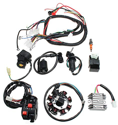 Riloer Kit de câblage électrique pour ATV QUAD 150/200/250CC, faisceau de câblage CDI Stator ensemble complet, 910144