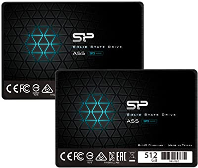 Silicon Power 2-Pack 512GB SSD 3D NAND A55 SLC Cache Performance Boost SATA III 2.5 7mm (0.28) Internal Solid State Drive