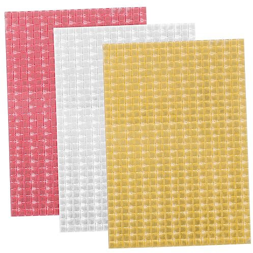 Veemoon Wandaufkleber 3 Blätter Acryl-wandaufkleber Bastelbedarf Für Mosaik Beutel-acryl-aufkleber Mosaik Glas Stücke Mini-spiegelfliesen Aufkleber Für Mosaikfliesen Kristall Glasbaustein