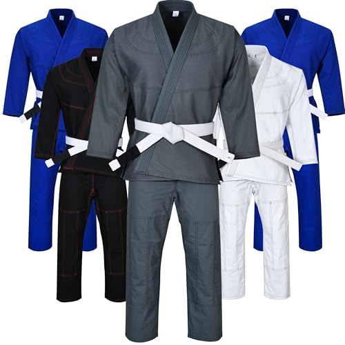 Knockout Fight Gear Jiu Jitsu Gi for Kids BJJ Gi kimonos Lightweight Youth BJJ Gi With Preshrunk Fabric and Free Belt