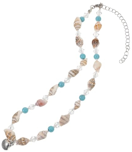 CALLARON Kleine Muschelkette Strandketten Halsdekor Mädchen Elegante Halskette Muschel Schmuck Modisch Frau Hawaii-halsketten Mode-halskette Glas Fräulein Schmücken Perlen