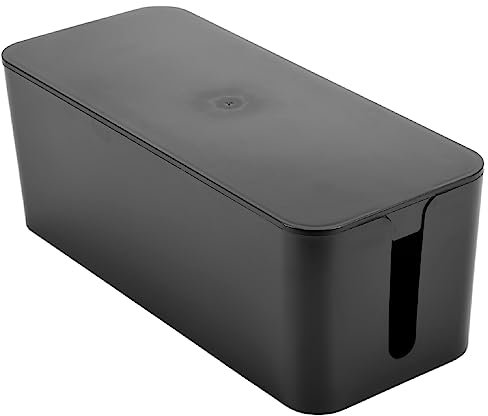 Boerunid Boîte de gestion des câbles, boîte de rangement des câbles, pour cacher la barre de prise, convient pour/le bureau (noir)