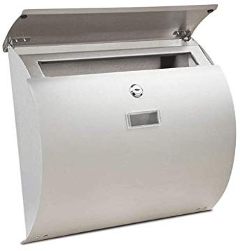Buzón moderno – Montaje vertical de pared o taquilla independiente – Resistente al óxido y resistente a la intemperie con cubierta de acero galvanizado