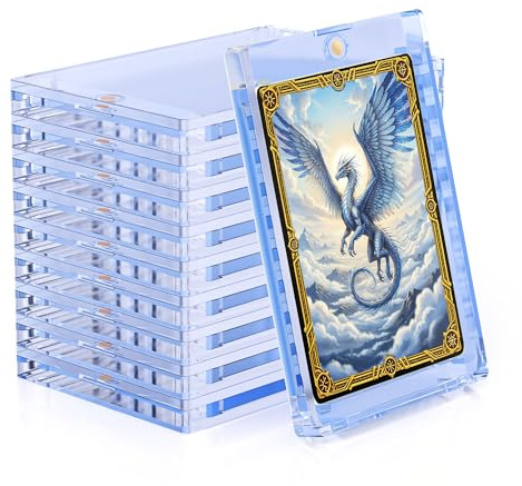 Wigearss 10x 130PT Magnetischer Kartenhalter, UV Blu-Ray Schutz MTG Yugioh | 10× 130PT, Magnetverschluss, UV + Blu-Ray Schutz, Matte Ränder, Diamant-Ecken, PS, 4,33×2,87, MTG Yugioh