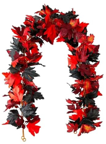 Guirnalda de arce otoñal, guirnalda de follaje artificial de otoño, guirnalda de vid colgante, guirnalda de follaje artificial de otoño, decoración de fiesta de boda, decoración de Acción de Gracias