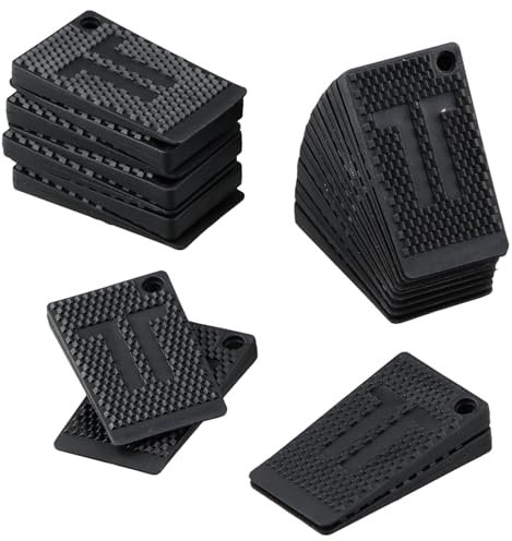 Amexo 40 Piezas Cuñas de Goma para Nivelador Cuñas de Plástico Antideslizantes para Muebles Niveladores de Bricolaje Multiusos para Estabilizar Pisos Irregulares Armario Mesa Silla Refrigerador