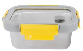 Pika - Boite alimentaire 480ml en inox et couvercle en verre trempé – Hermétique et légère – Compatible micro-ondes, four, congélateur – MetalShock