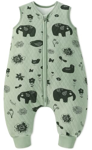 Looxii Sacco Nanna con piedini 1.5 Tog Cotone Autunno Tutto l'anno Sacco Nanna per 3-4 Anni Bambini Ragazzi Ragazze 90 cm