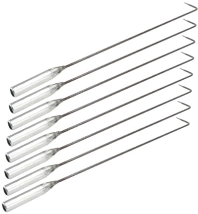 BAZEITFLOW 8pcs Long Handle Fire Pit Poker Sticks BBQ Ash Cleaning Hooks for Fireplace Stove Forged Steel Barbecue Ash Rakes for Outdoor Smokers and Heating Fireplaces