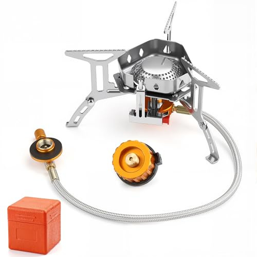 Awroutdoor 3500W Windproof Camping Stove Gas Portable, Outdoor Gas Stove Folding Wild Camp Gas Burner, Backpacking Stove Suitable for Hiking, Camping, Trekking and Picnic